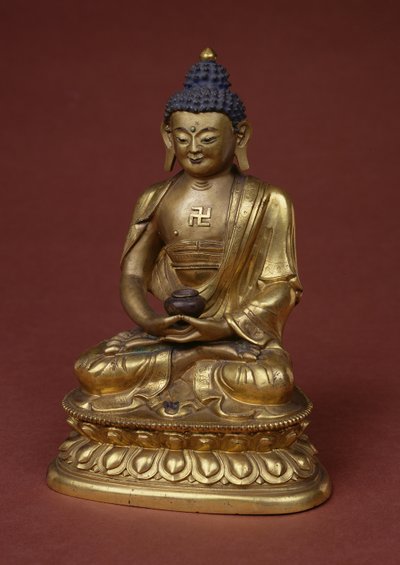 Buddha Amitayus Seated in Meditation Holding the Vase of Nectar (amrta) in His Lap by Tibetan School